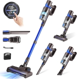 $149.99 Discount on Cordless Vacuum Cleaner, 550W 45KPA 45 Mins Self-Standing Vacuum Cleaners for Home, Stick Vacuum with LED Touch Screen & Rechargeable 2500 mAh Battery, Handheld Vacuum for Pet Hair/Carpet/Floor